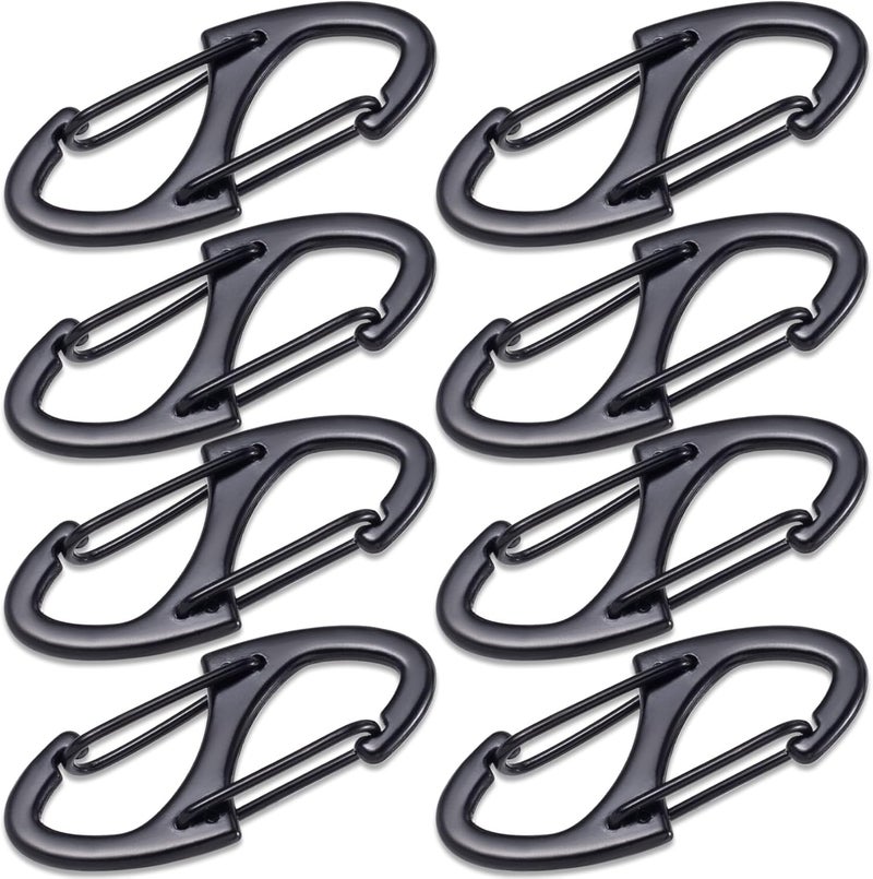 Deozu 8 Pcs Zipper Clip Anti Theft Deterrent, Dual Opening Safety Zipper Locks Pull Replacement for Backpacks, Camping, Suitcases, Purse (Black) - Image 1